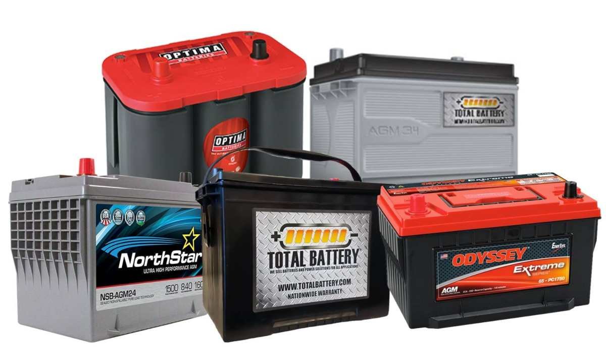 Selection of car batteries.