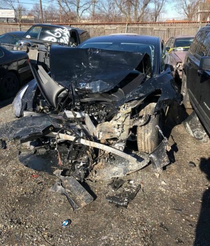 Tesla Model 3 crash front
